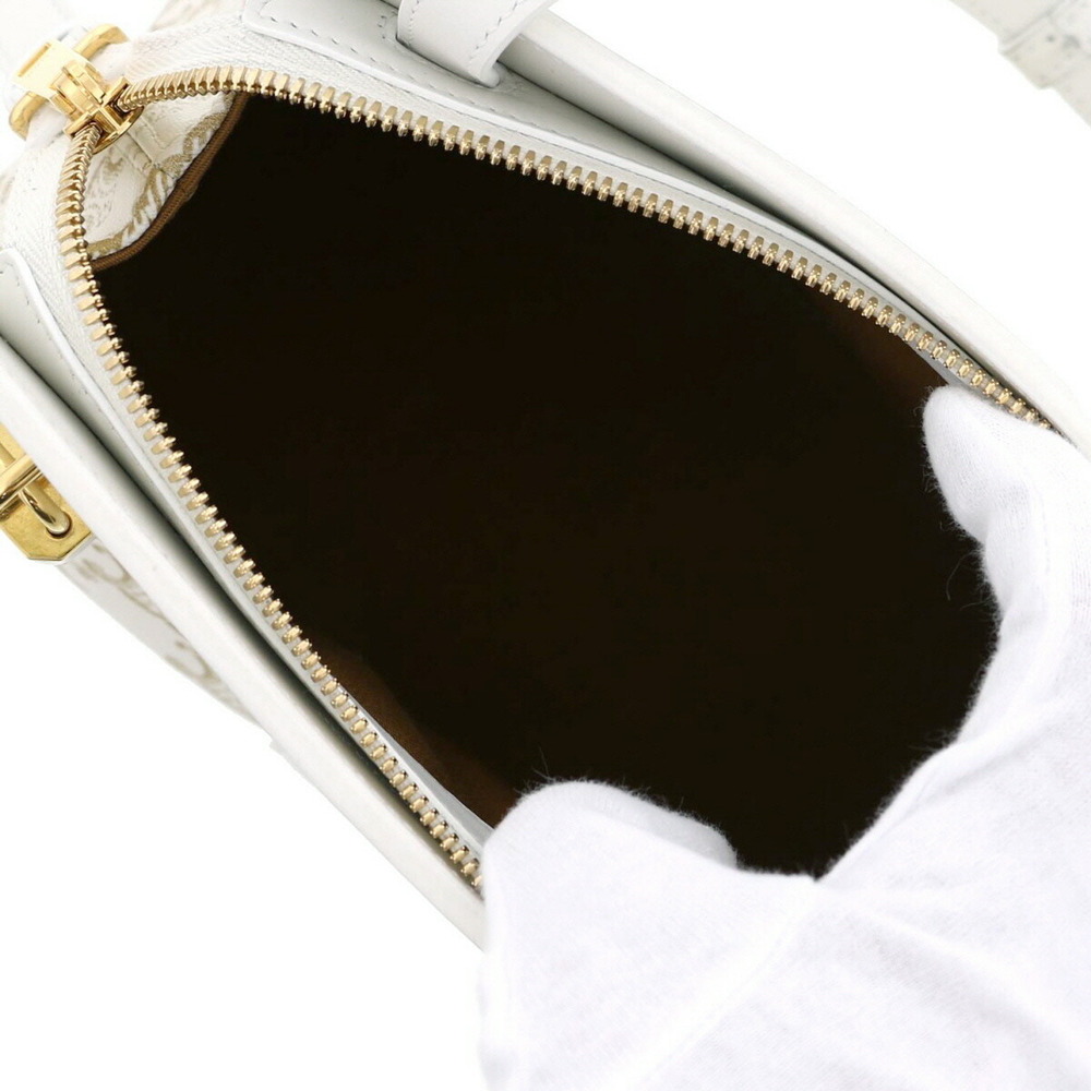 CELINE Teen Cabas de Shoulder Messenger Bag Triomphe White - Picture 6 of 6